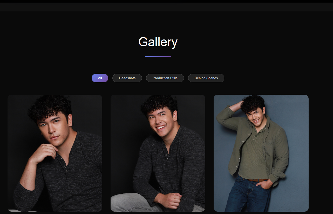 Actor Portfolio Screenshot